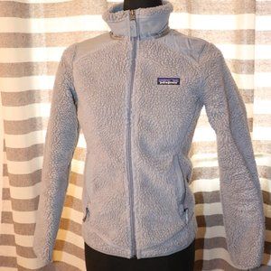 Patagonia Fuzzy grey Zip Sweater fleece WARM xs